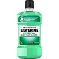 Listerine- Enjuague Bucal Protección Dientes y Encías- Sabor Menta Fresca- 1000 ml